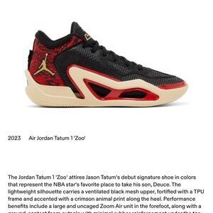 Jordan Tatum 1 'Zoo' Black Red Gold Shoes